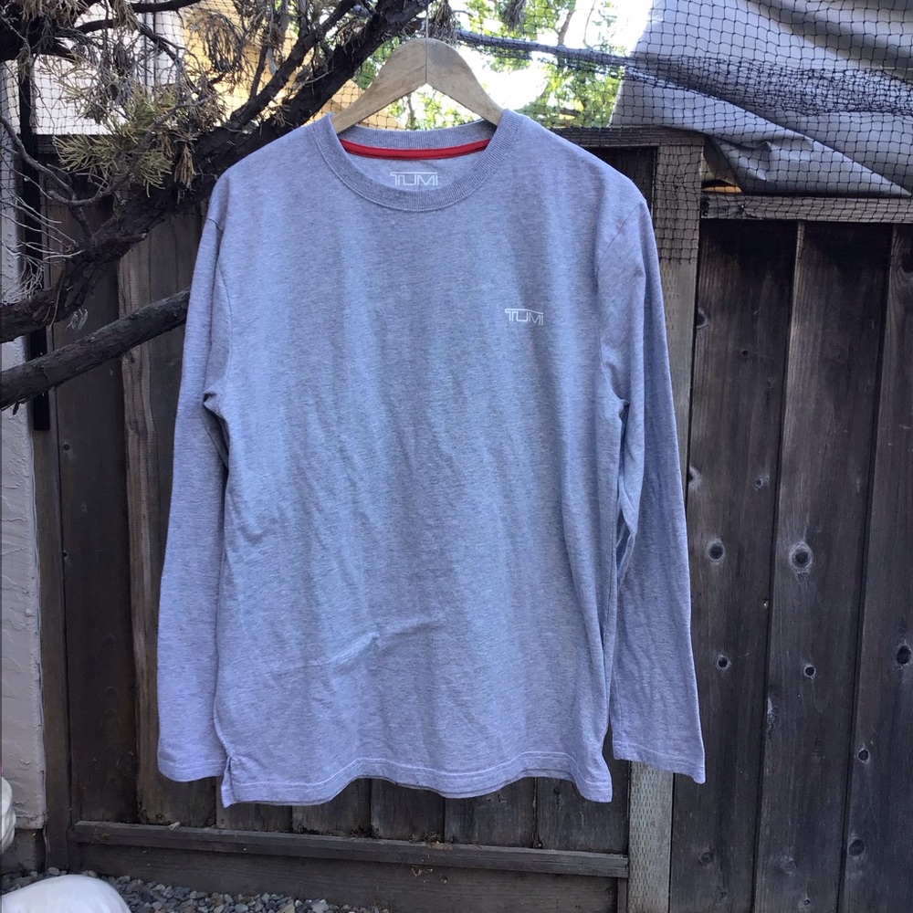 Tumi tech long sleeve t shirt men’s large grey air India cotton airline
